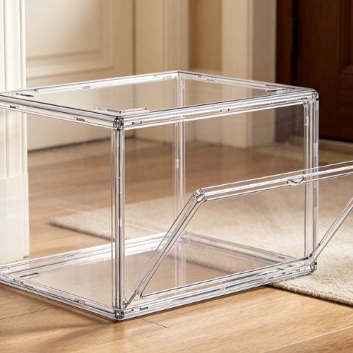 Alternative view of Fully Transparent Sneaker Box with Magnetic Door