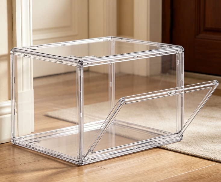 Fully Transparent Sneaker Box with Magnetic Door - Image 2
