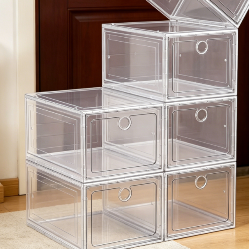 Alternative view of Rigid Transparent Shoe Box with Magnetic Front-Opening Door
