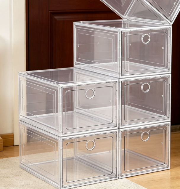 Rigid Transparent Shoe Box with Magnetic Front-Opening Door - Image 2