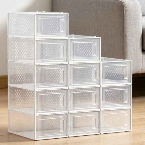 Alternative view of Transparent, Stackable Shoe Box for Wardrobe Organization