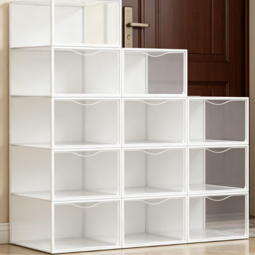 Alternative view of Transparent, Stackable Sneaker Storage Rack