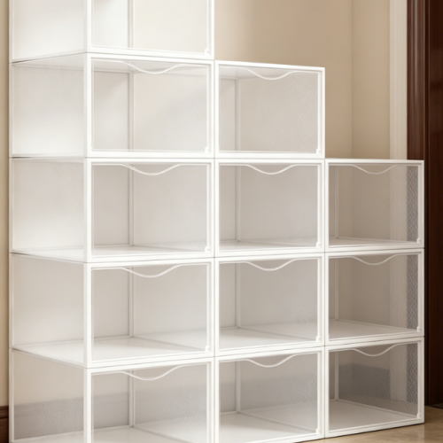Transparent, Stackable Sneaker Storage Rack
