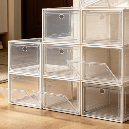 Alternative view of Thickened Black Folding Shoe Box with Magnetic Door