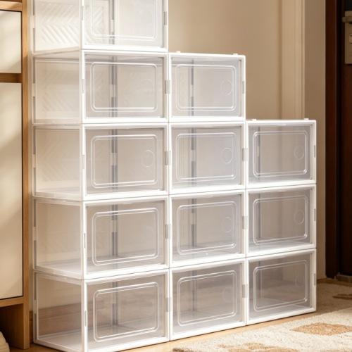 Alternative view of Breathable, Stackable, Folding Transparent Shoe Box