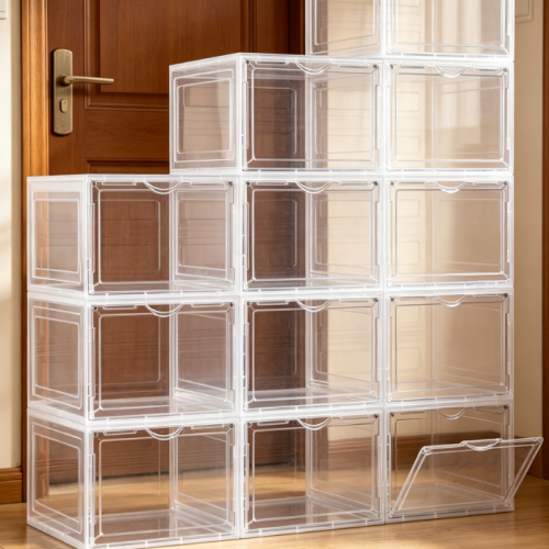Alternative view of Front-Opening Transparent Stackable Shoe Storage Bin