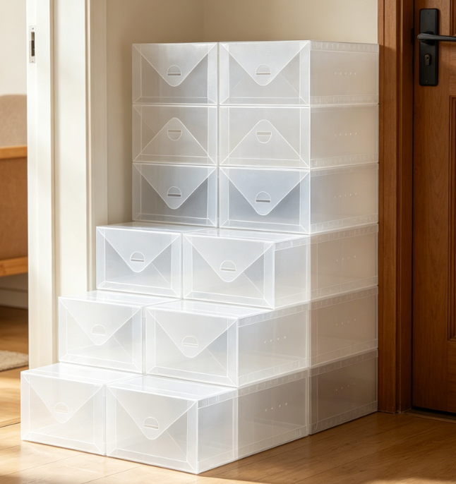 Transparent Plastic Stackable Box for Ankle Boots & High Heels - Image 2
