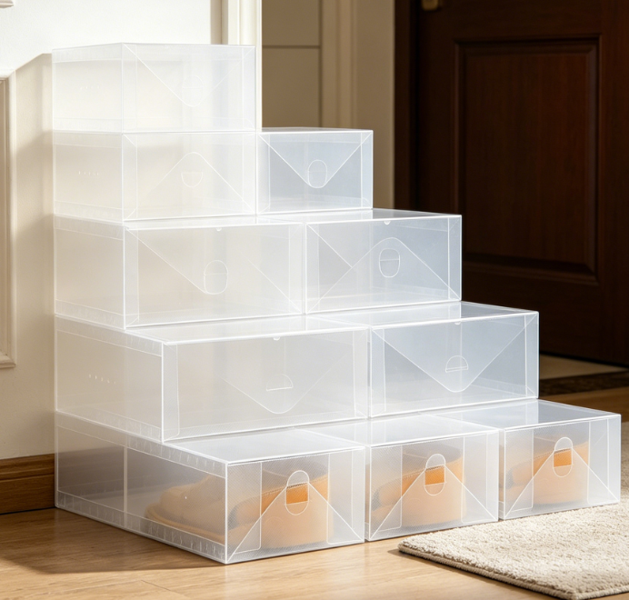 Transparent Plastic Stackable Box for Ankle Boots & High Heels