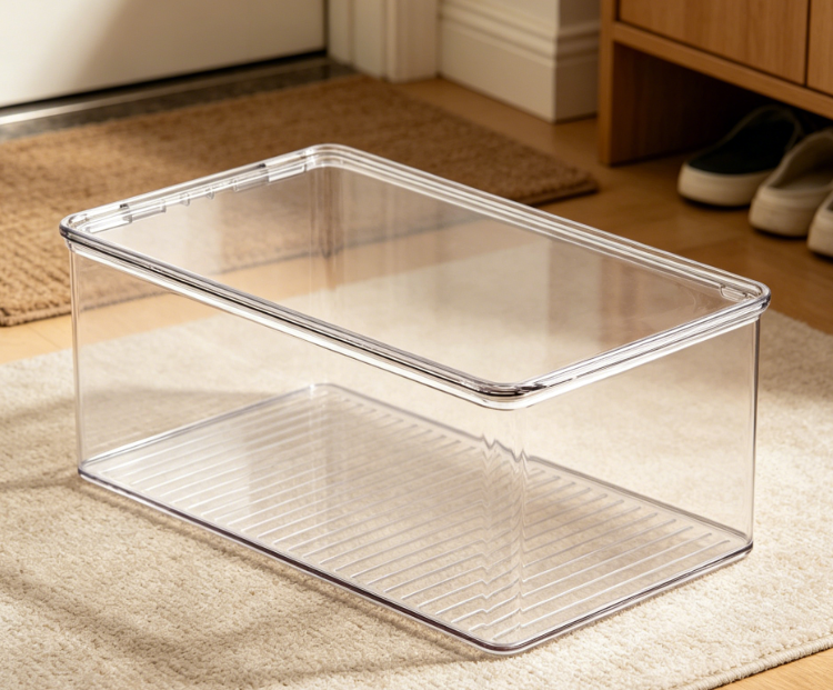 Hinged Flip-Top Transparent Shoe Box (Made in USA) - Image 2