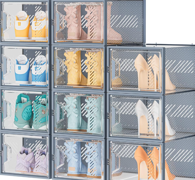 Extra-Large Transparent Stackable Shoe Box for Oversized Footwear - Image 2