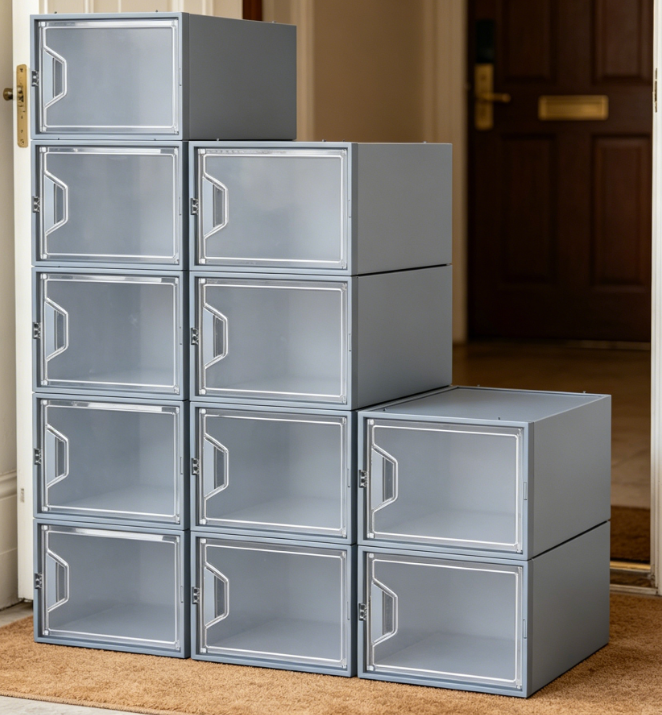 Extra-Large Transparent Stackable Shoe Box for Oversized Footwear
