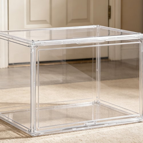 Super Extra-Large Transparent Display & Storage Box with Magnetic Door