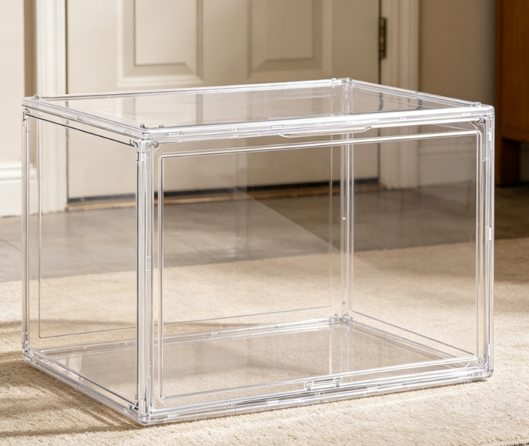 Super Extra-Large Transparent Display & Storage Box with Magnetic Door