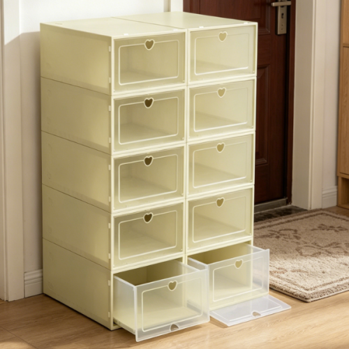 Alternative view of Green Transparent Flip-Top Stackable Shoe Box