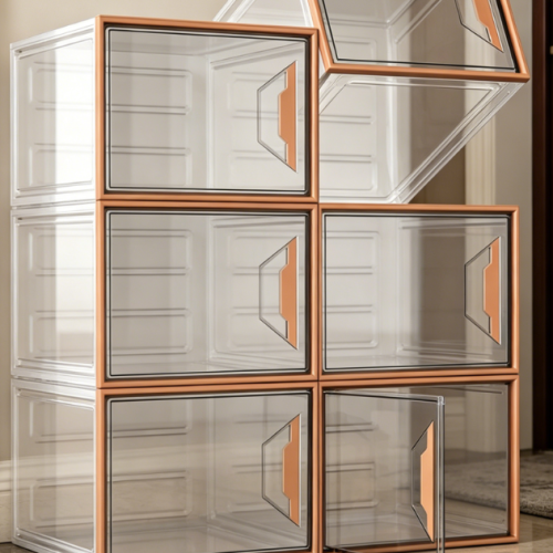 Alternative view of Brown Thickened Foldable Shoe Box with Magnetic Door