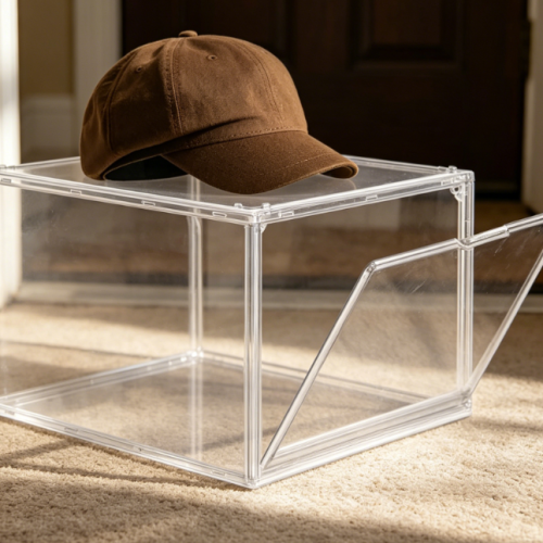 Alternative view of Thickened Acrylic Transparent Shoe Box with Magnetic Door