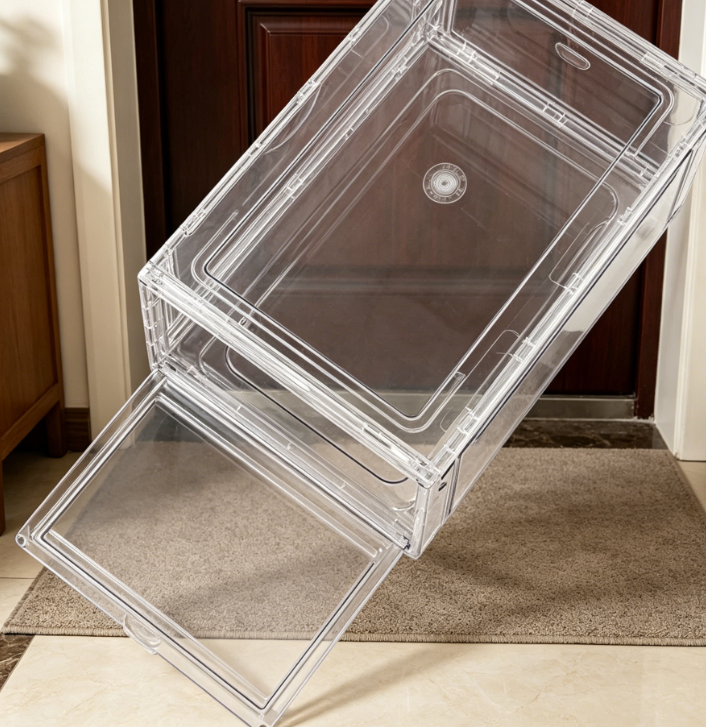 Crystal-Clear Acrylic Single-Shoe Display Box - Image 2