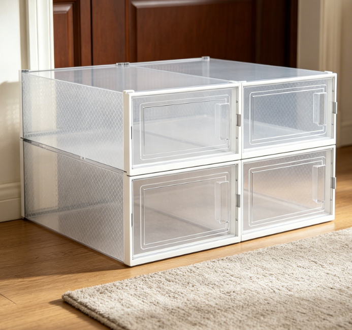 Transparent Stackable Storage Bin for Boots & Sneakers - Image 2