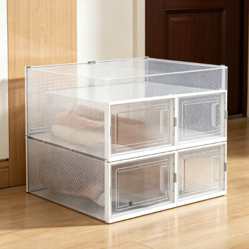 Transparent Stackable Storage Bin for Boots & Sneakers