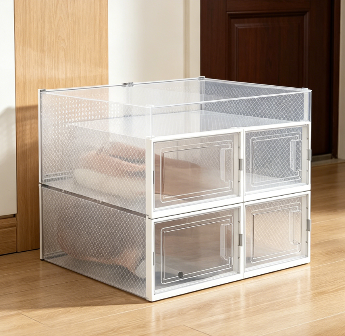 Transparent Stackable Storage Bin for Boots & Sneakers