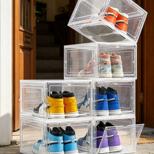 Alternative view of Transparent, Stackable Sneaker Box with Flip-Top Lid