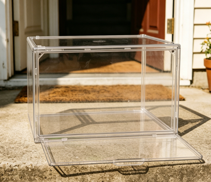 Acrylic Transparent Shoe Box with Magnetic Door - Image 2