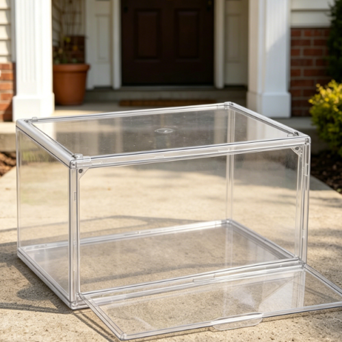Acrylic Transparent Shoe Box with Magnetic Door
